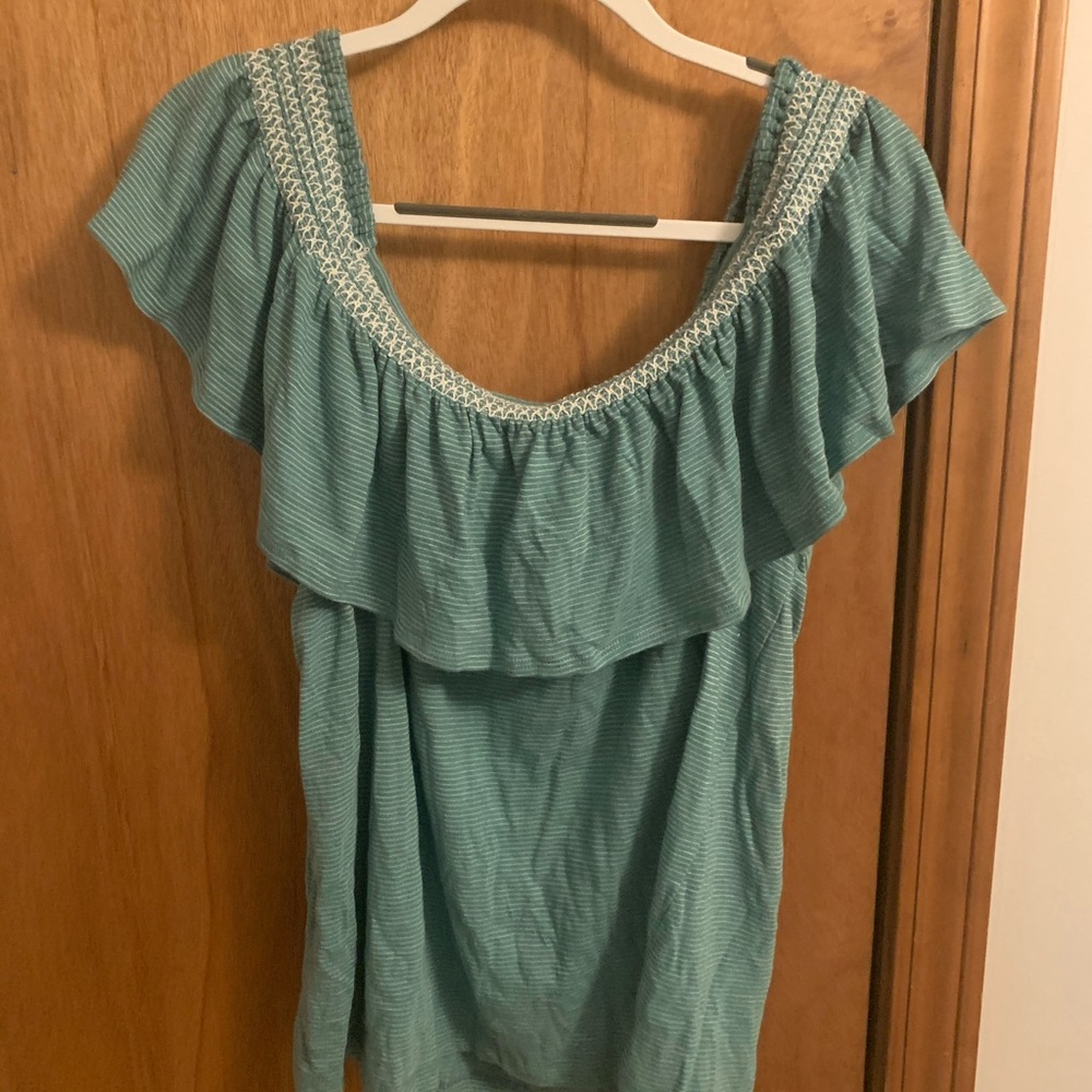 Off shoulder striped top